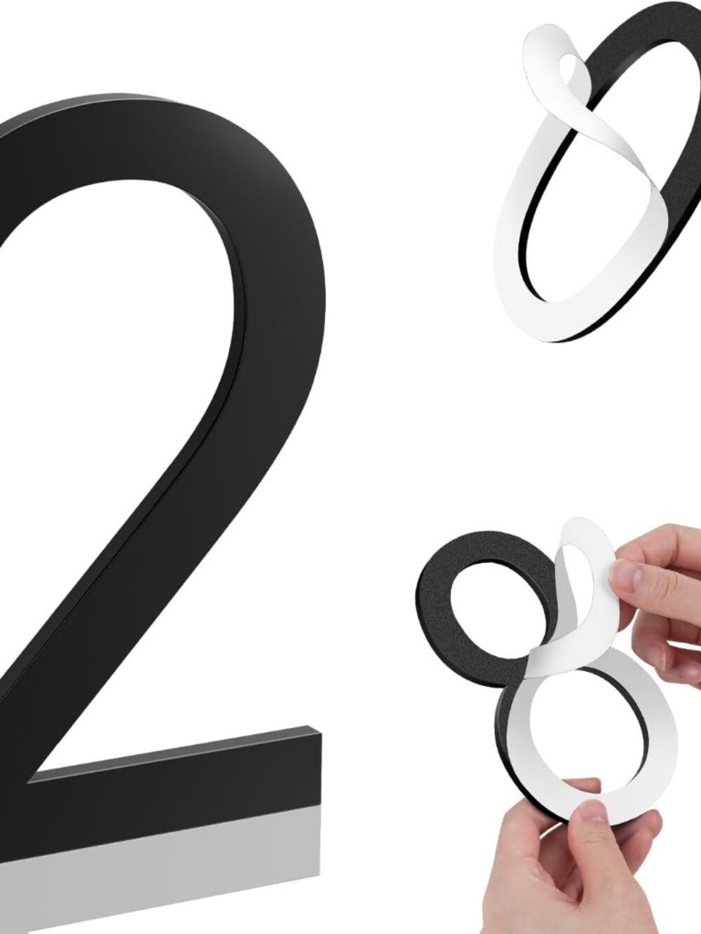 4 Inch House Numbers, Self-adhesive for Outside Mailbox House Number 2